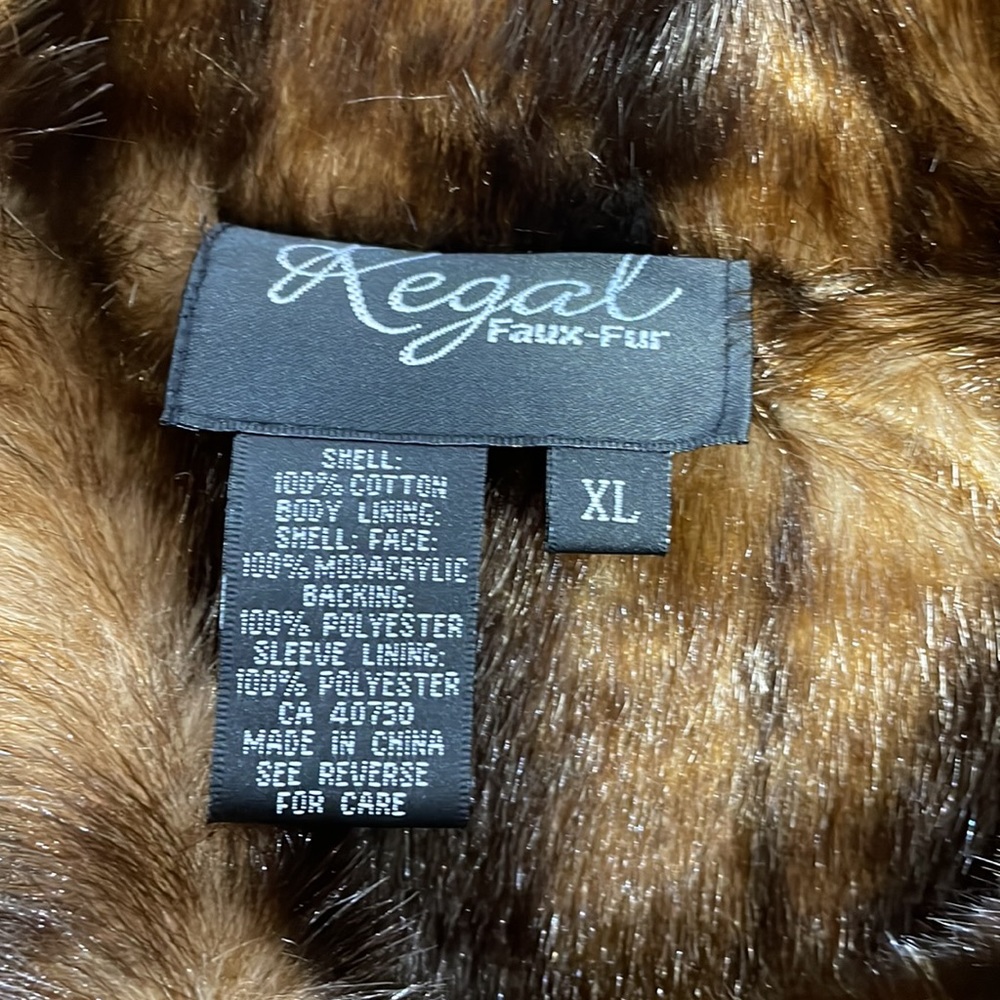 Vintage Regal Dark Wash Jean Jacket w Faux Mink Lining, SZ XL NWOT - Picture 6 of 9